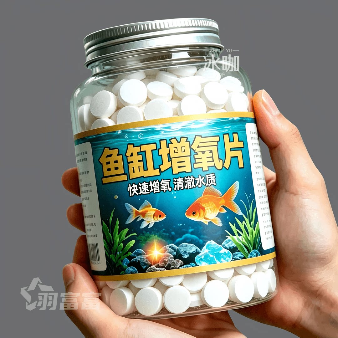 鱼缸无电制氧氧气片增氧颗粒养鱼鱼用无动力加充氧气泡石打氧神器