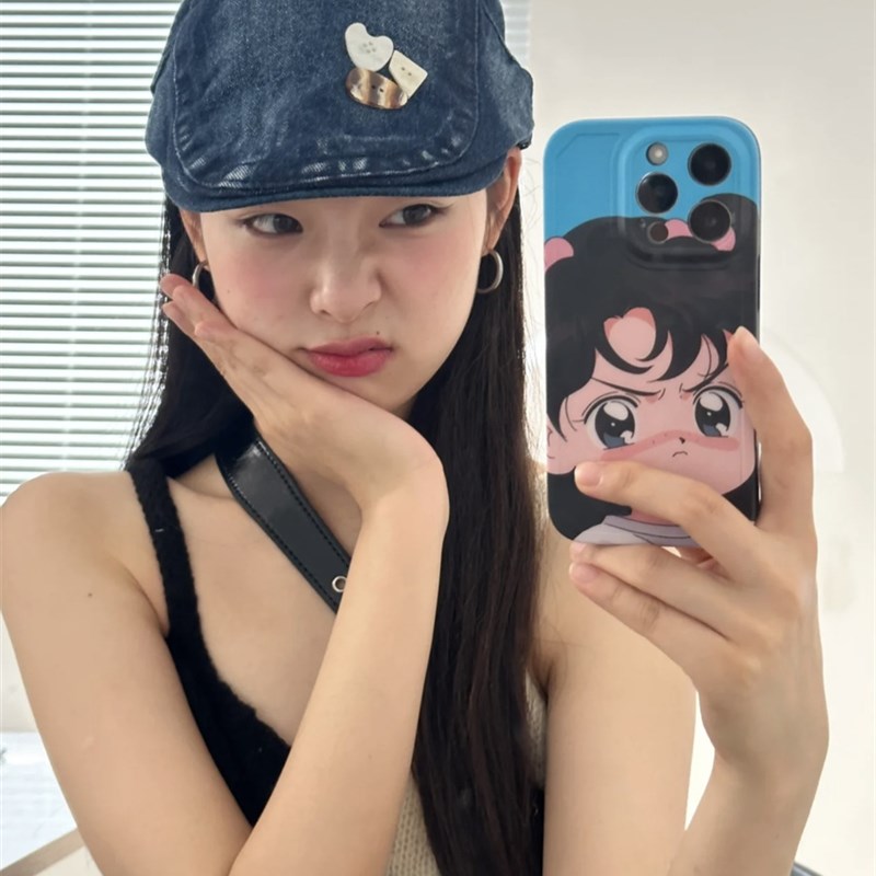 【甜酷少女】手工缝制钮扣前进帽水洗做旧牛仔布大头围百搭鸭嘴帽