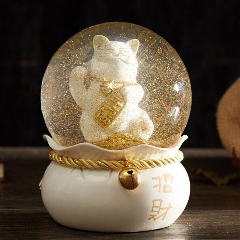 招财猫水晶球摆件店铺开业乔迁创意家居装饰生日礼物送闺蜜情人节