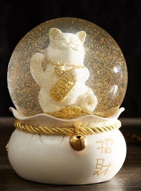 招财猫水晶球摆件店铺开业乔迁创意家居装饰生日礼物送闺蜜情人节