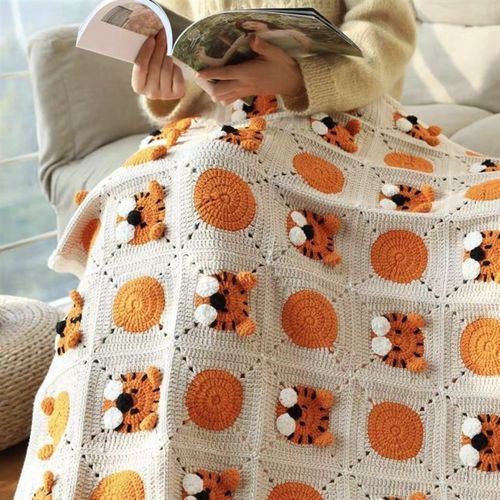 孕期奶泡机时间手工diy毛线编织手作自制沙发毯四季盖毯材料包钩