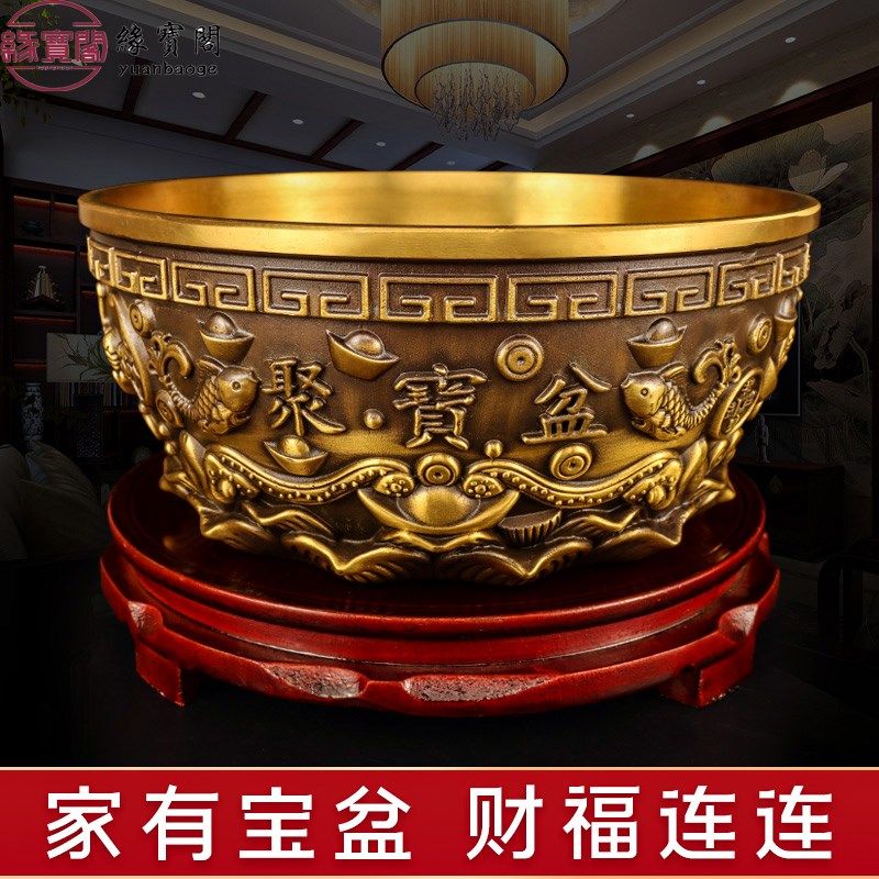 纯铜聚宝盆摆件聚财沈万三铜质存钱罐米缸招财纯黄铜铜器全铜实心,家居饰品,桌面摆件,淘宝优惠券,粉丝福利购,淘宝优惠卷