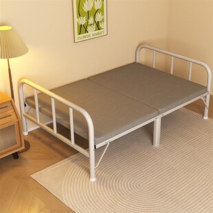 三梦折叠床宿舍家用双人床小户型一米二成人M单人床临时留宿简易