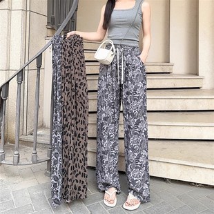 可外穿家居凉凉裤 夏季 垂感休闲人造棉遛弯裤 女宽松大码 棉绸阔腿裤