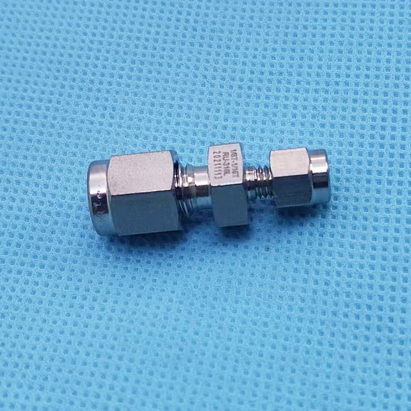 316L不锈钢双卡套直通终端管接头 直接 三通 大小头变径1/X16 1/