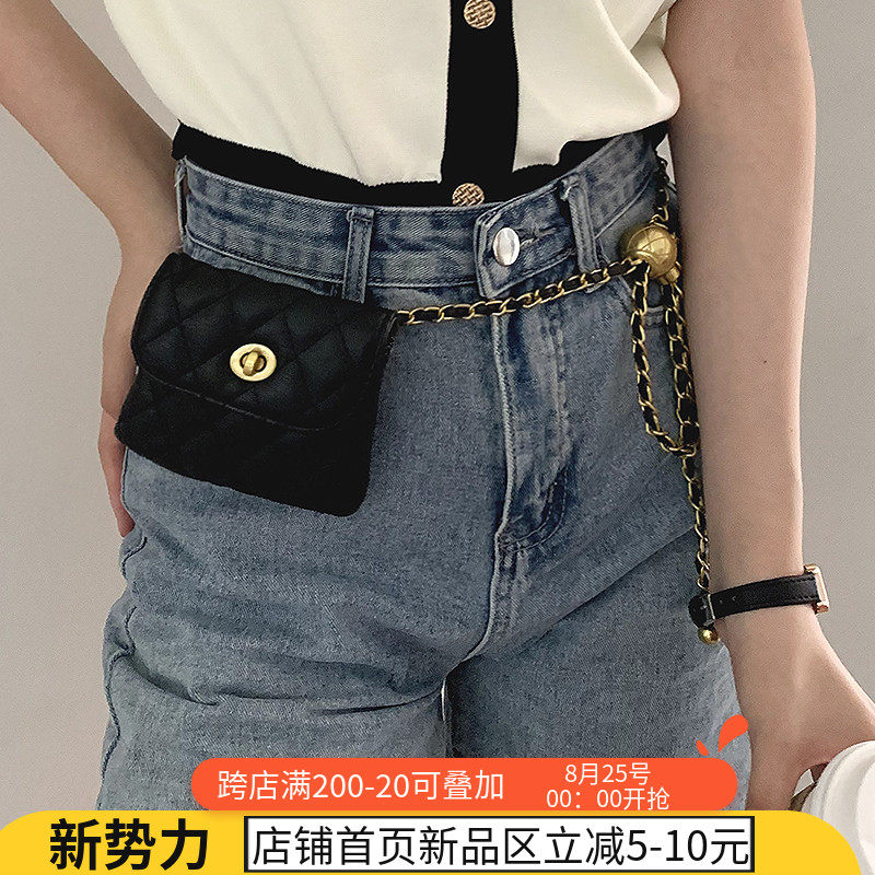 腰链女装饰配牛仔裤链条腰带腰包耳机手机包配饰小包包腰封夏季潮