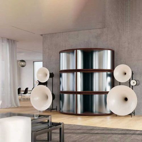 玻璃钢T618家庭影院音响喇叭落地音箱喇叭花号角专业双8寸外壳