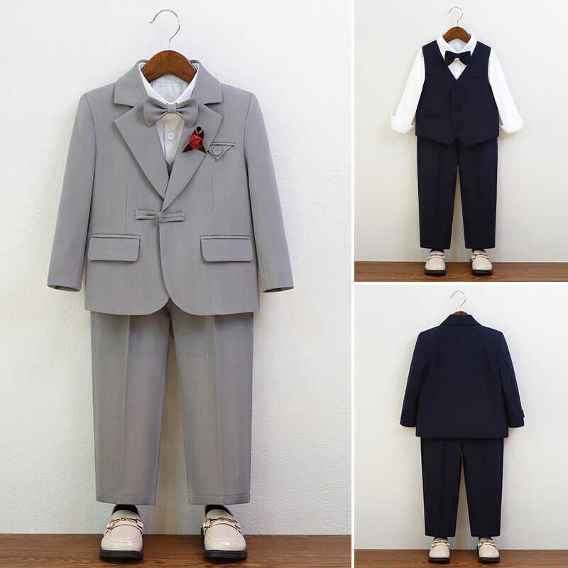儿童西装套装男童礼服花童婚礼小西服英伦风钢琴演出服主持人外套