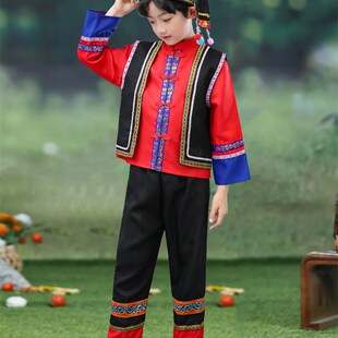儿童阿昌族民族服装舞蹈表演服装幼儿园合唱门巴族舞台学生运动会