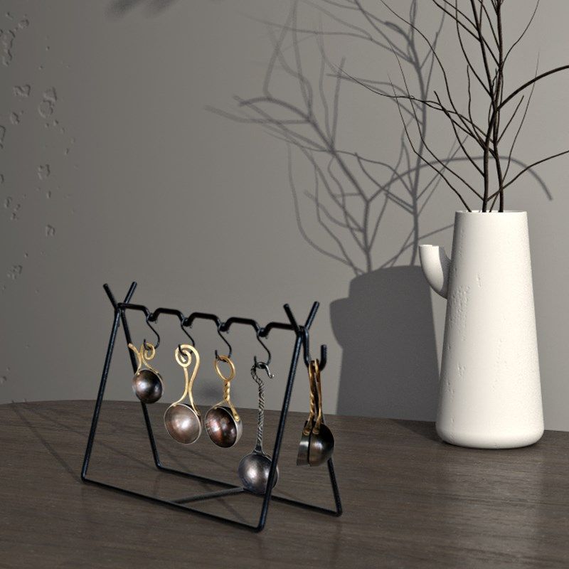 手作铁器桌面挂架 复古手工锻打铁艺架子 黄铜小汤勺金属制品,家居饰品,桌面摆件,淘宝优惠券,粉丝福利购,淘宝优惠卷