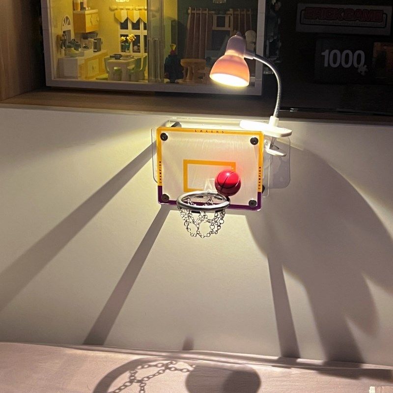 迷你篮球框发光台灯卧室床头氛围灯打篮球男生创意礼物小夜灯,家居饰品,桌面摆件,淘宝优惠券,粉丝福利购,淘宝优惠卷