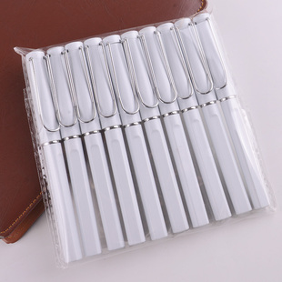 白色中性笔d广告笔支持刻字印字笔办公签字笔针管笔学生用笔定制