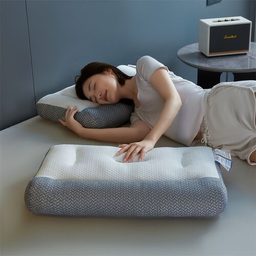 成人家用枕头反弓牵引 分区护w颈枕芯不塌陷不变形48x74枕头一对