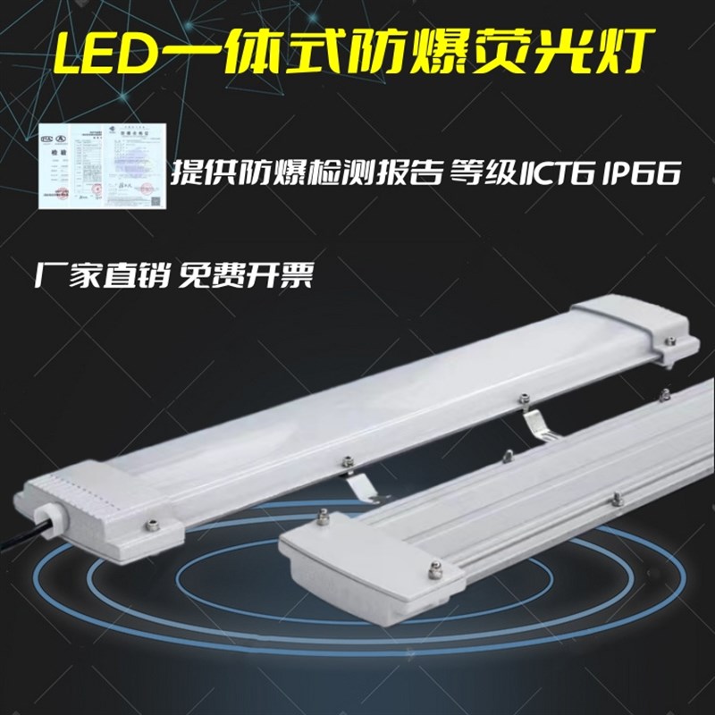 国标LED一体防爆灯荧光灯日光灯40w长条支架吸顶厂房仓库防水防尘