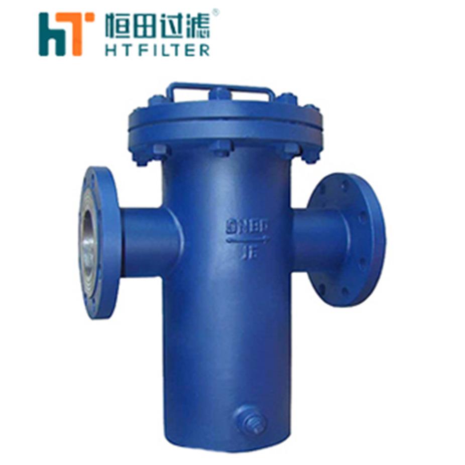 厂家直供工业篮式过滤器毛发过滤器法兰接口直通平底蓝式过滤器