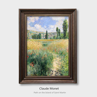 客厅装 复古艺术喷绘壁画餐厅玄关挂画 饰画莫奈风景画印象派欧式