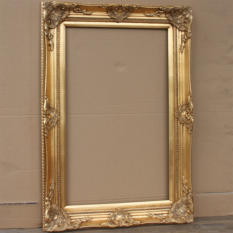 欧式风格实木角花框亮金色古典油画框做旧定制宽度10cm厚度5cm