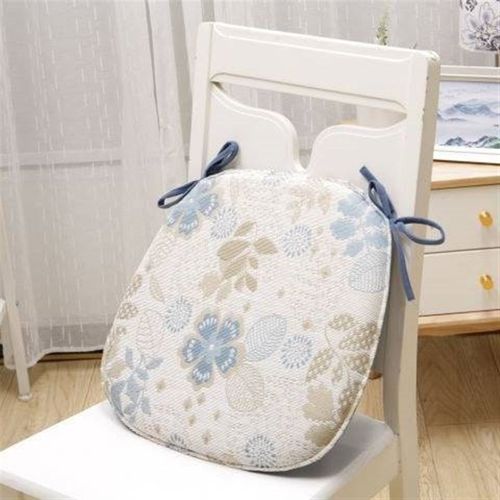 坐垫椅子垫幸运草机洗家用客厅餐厅卧室田园时尚透气马蹄形加绑