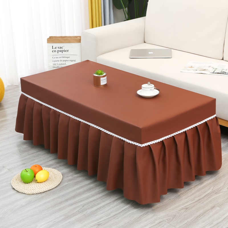 皮革长方形台布PU茶几罩防尘桌布防水防烫黑色pvc盖布电视柜