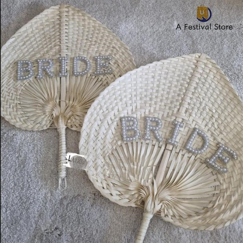bride珍d珠字母扇子单身派对婚礼礼物hen party bridal shower