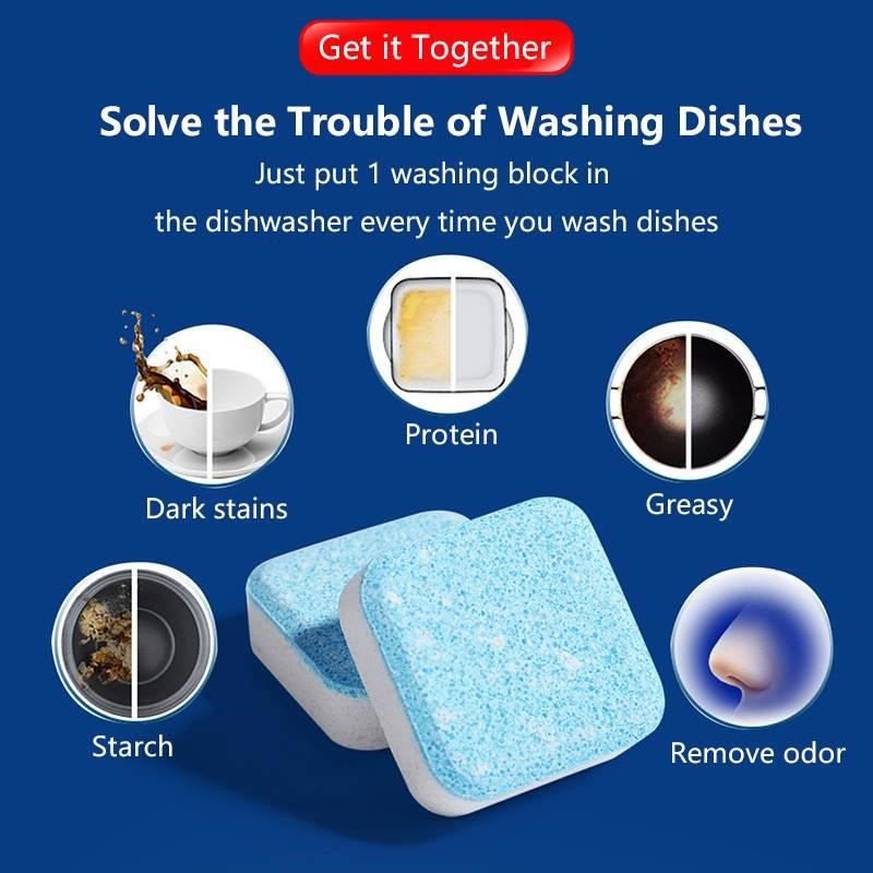 30Pcs Dieshwasher Detergent Tablets Concentrated Power Clean