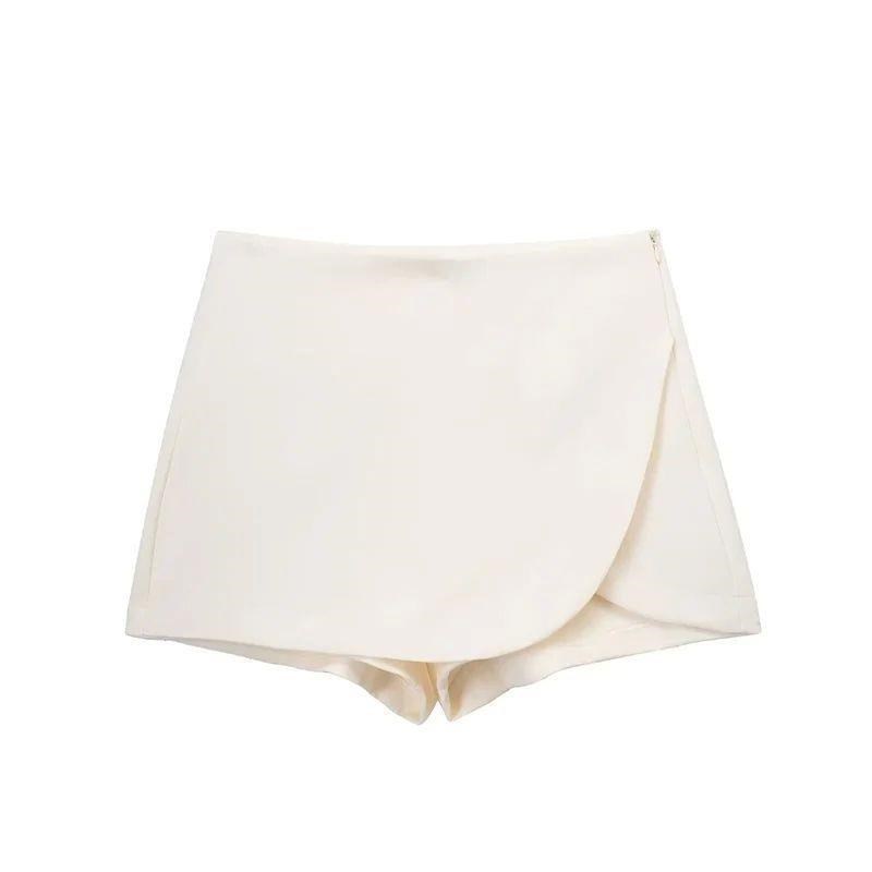 TRAF 2c024 Asymmetric Skort For Women Pink Black Mini Skirt