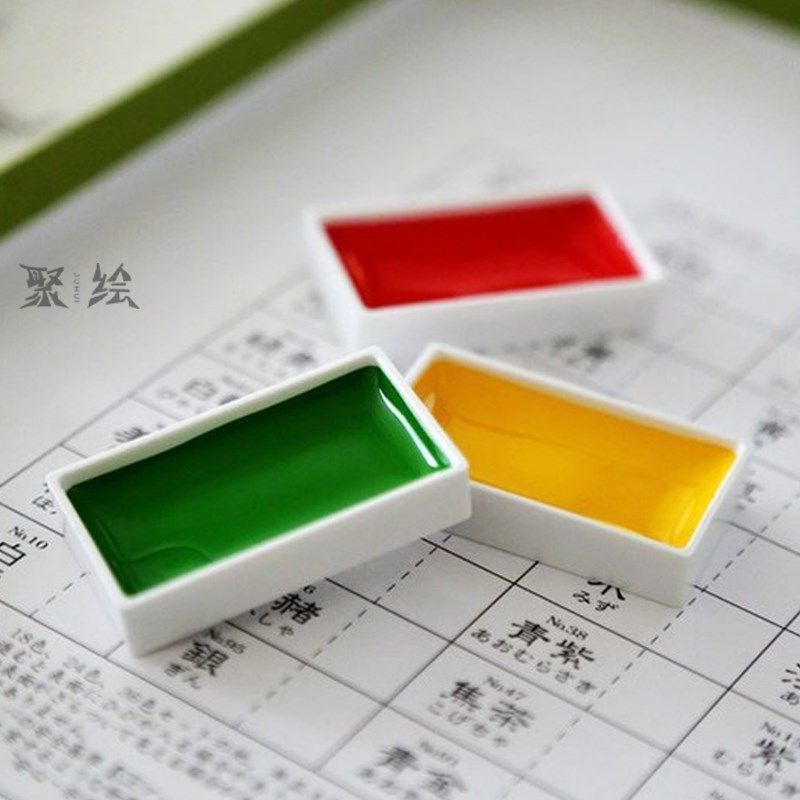 吴竹颜彩固体水彩国画插画耽美颜料装色8色2色3色8色