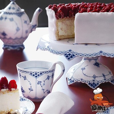 皇家哥本哈根 半蕾丝唐草 手绘陶瓷餐具咖啡杯碟盘子碗茶壶家用
