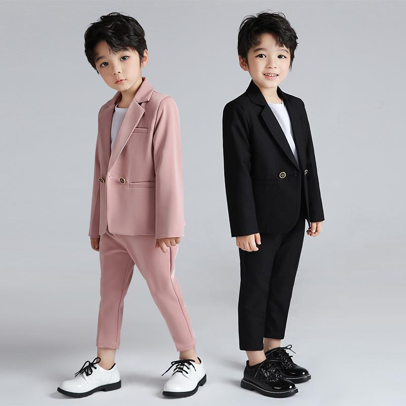 儿童西装礼服春秋款韩版痞帅花童演出服男孩舞台走秀摄影西服套装