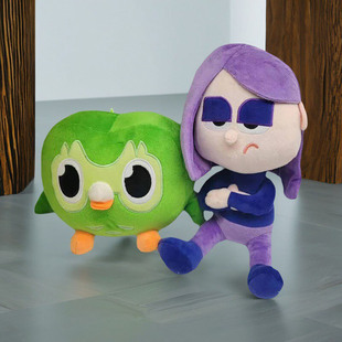 Duolingo多邻国玩偶娃宝外语培训绿色猫头鹰毛绒公仔儿童礼物玩具
