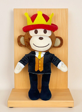 戴红帽子的黑猴子毛绒玩具公仔儿童礼物steal a brainrot jandel