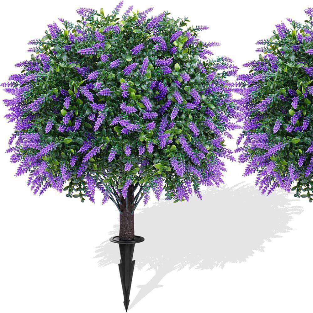 仿真绿植地插小柏树仿真柏树盆景黄杨木薰衣草假花假树亚马逊热销