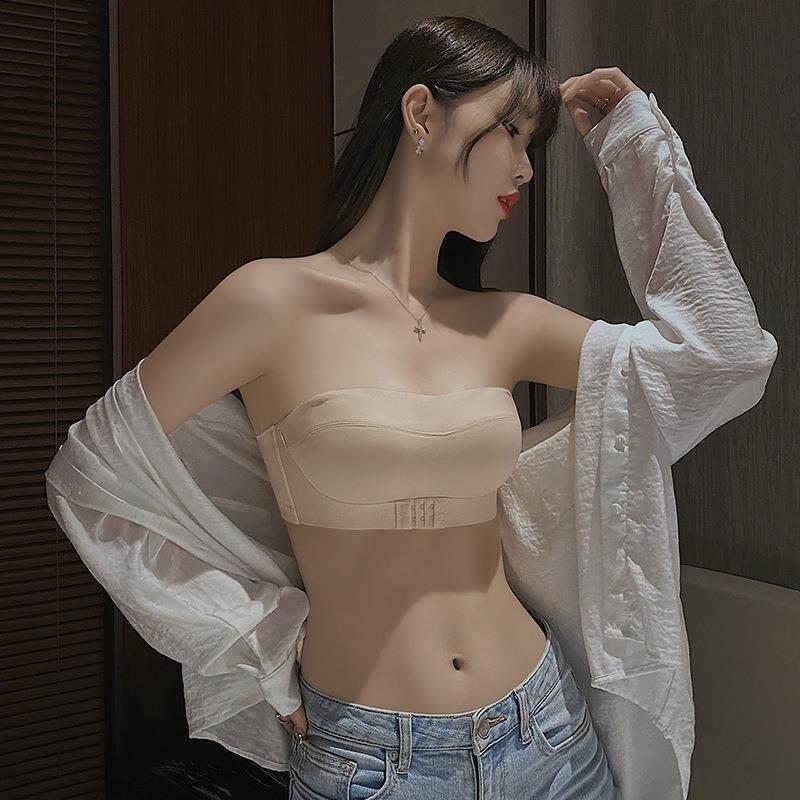 无肩带前扣内衣女防滑小胸显大聚拢文胸美背隐形防走光文胸裹抹胸