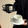 中古风咖啡杯碟陶瓷精致套装杯子设计感小众下午茶杯马克杯拿铁杯