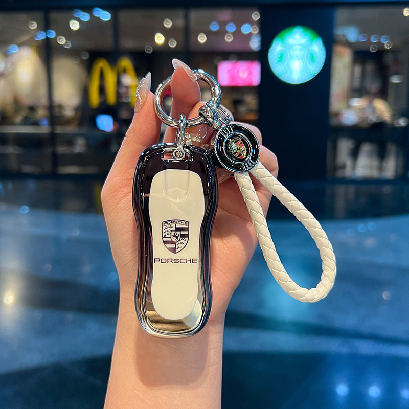 适用保时捷 新帕拉梅拉718taycan渐变男女钥匙套Macan卡宴911包扣