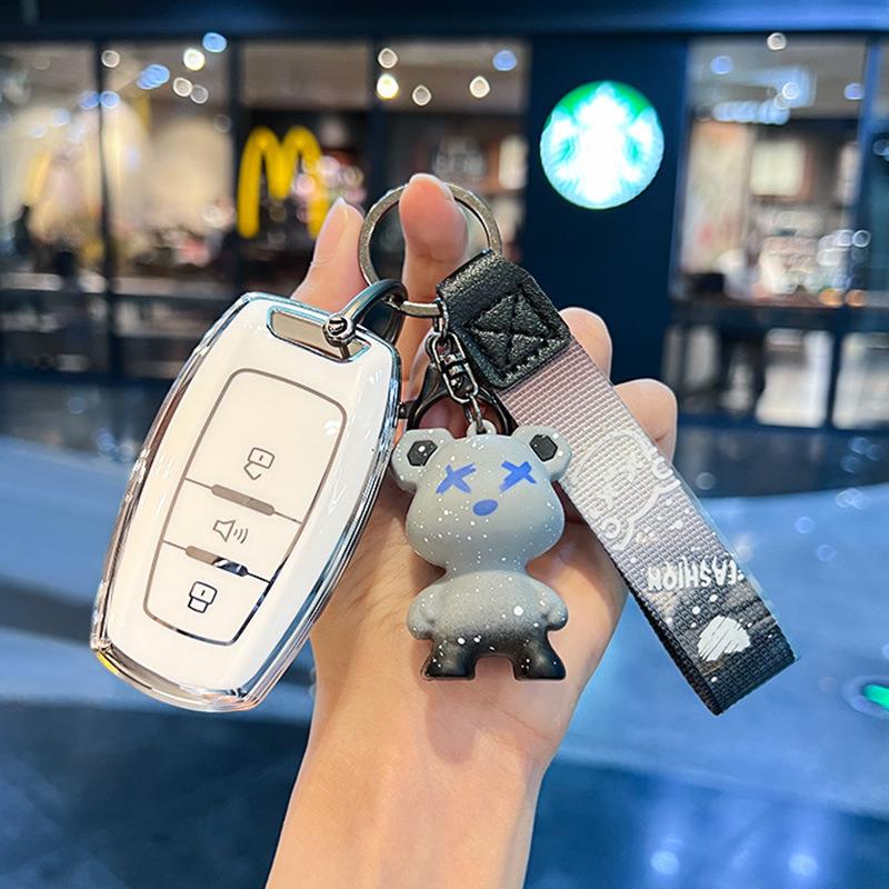 长城哈弗h2钥匙套3键老款红蓝标哈佛酷派H6COUPE适用汽车遥控壳包