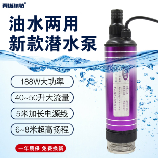 12V大流量抽水泵24V柴油抽油泵220v家用电动P自吸小型潜水泵抽酒