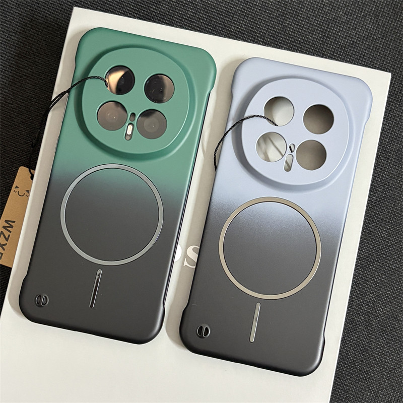 wzxf超薄渐变无边框适用荣耀Magic8pro手机壳新款细圈磁吸魔术7/6磨砂肤感por轻奢散热保护套半包硬壳男女款