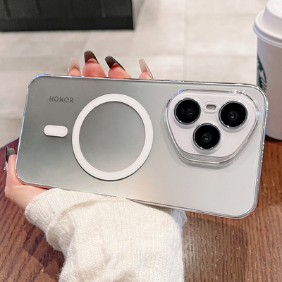 适用荣耀400Pro手机壳新款超薄magsafe磁吸荣耀300镜头精孔全包200磨砂透明honor男女轻奢高级感por硬壳保护
