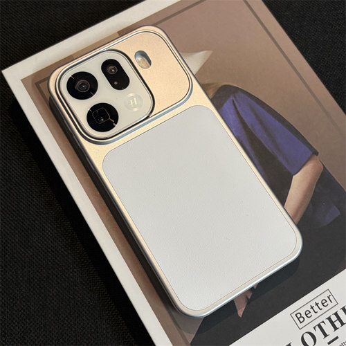 轻奢素皮适用OPPOFindX9Pro手机壳新款银白色磁吸充电findx8ultra肤感磨砂硬oppo高级感find X9保护套por女男