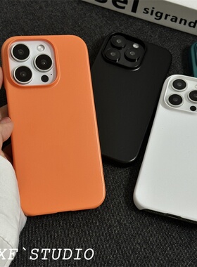 【手感超好】适用华为nova14ultra手机壳新款novo13半包硬壳navo12磨砂por小众高级感12u保护套男潮橙色大孔