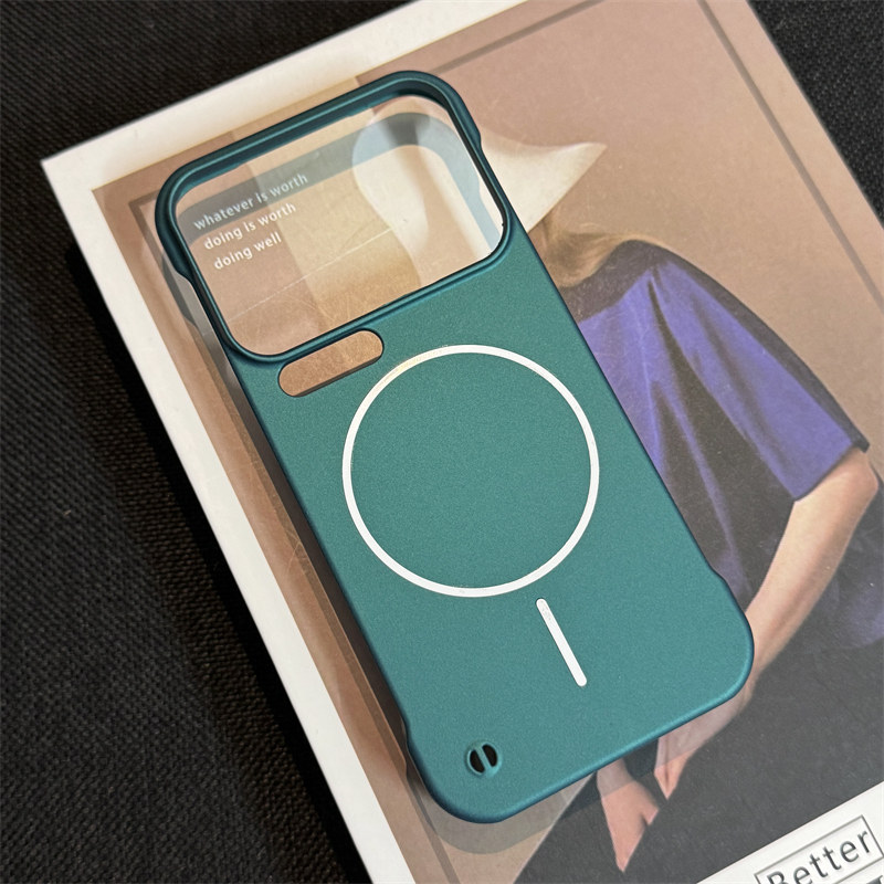 超薄无边框适用小米17promax手机壳新款磨砂绿色15ultra精孔14u细圈磁吸13pro个性岩沙散热por保护套半包硬壳