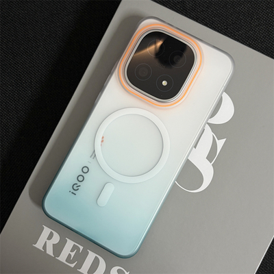 wzxf柔彩渐变适用vivoiqoo15手机壳新款带磁吸iqoo13透明磨砂iqoo12pro爱酷iq15硬壳por保护套全包防摔男女款