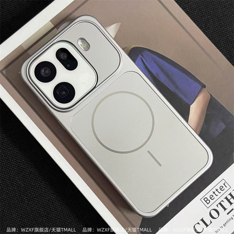 wzxf磨砂背板磁吸适用OPPOFindX9Pro手机壳银色新款镜头大孔findx9肤感硬壳oppo高级感find X9轻奢保护套男女