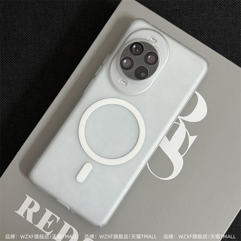 适用华为nova14手机壳新款磁吸navo14ultra透明磨砂novo13pro镜头精孔全包12活力版超薄男女高级感硬壳保护套