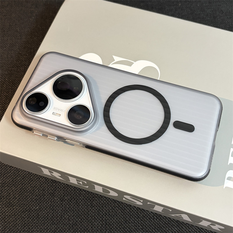 wzxf瓦楞边条适用华为Pura80pro手机壳新款pura70ultra磁吸p80u透明磨砂硬壳por大孔创意高级感保护套男女款