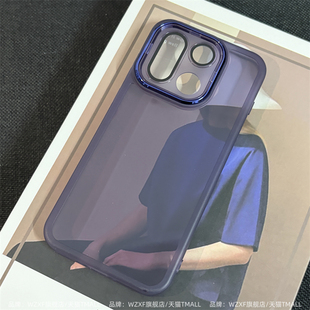 wzxf自带镜头膜适用一加15手机壳新款紫色透明全包防摔1+13t硅胶软壳ace5至尊版ace3pro简约高级感男女保护套