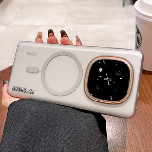 适用红米note15pro+手机壳新款磁吸note14磨砂透明13镜头大孔por肤感12防摔全包男女轻奢高级感硬壳保护套