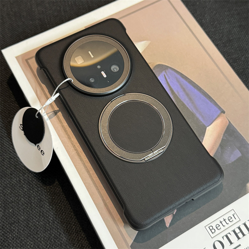 素皮无边框适用华为Mate80手机壳max黑色超薄新款Mate70pro+金属磁吸支架m60p无感保护套高级感半包硬壳男女
