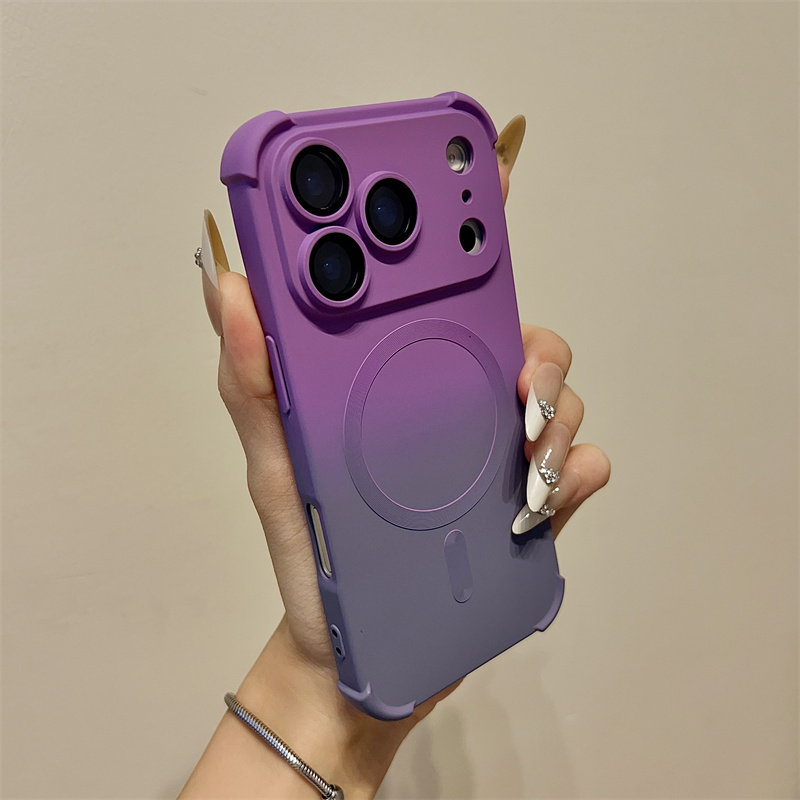 适用苹果17手机壳新款16promax渐变磁吸15pro自带镜头膜iPhone14全包防摔硅胶软壳13pm高级感磨砂女男保护套